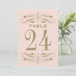 Carte de numéro de table Vintage Blush Antique Flo