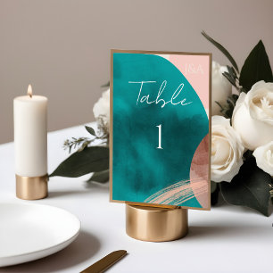 Carte de numéro de table WATERCOLOR ABSTRAITE