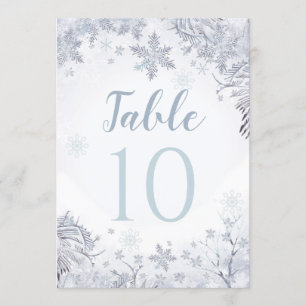 Carte de numéro de table Winter Wonland
