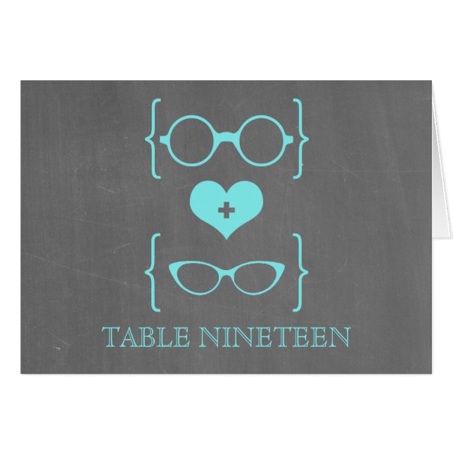 Carte de numéro de tableau de bord Aqua Geeky Glas (Devant horizontal)