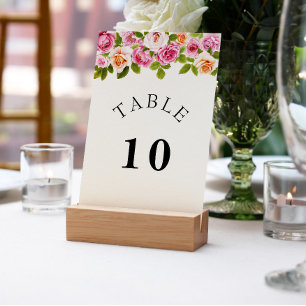 Carte de numéro de tableau de l'arche de fleurs ro