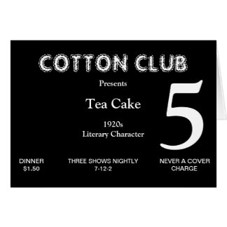 Carte de numéro de tableau des années 1920