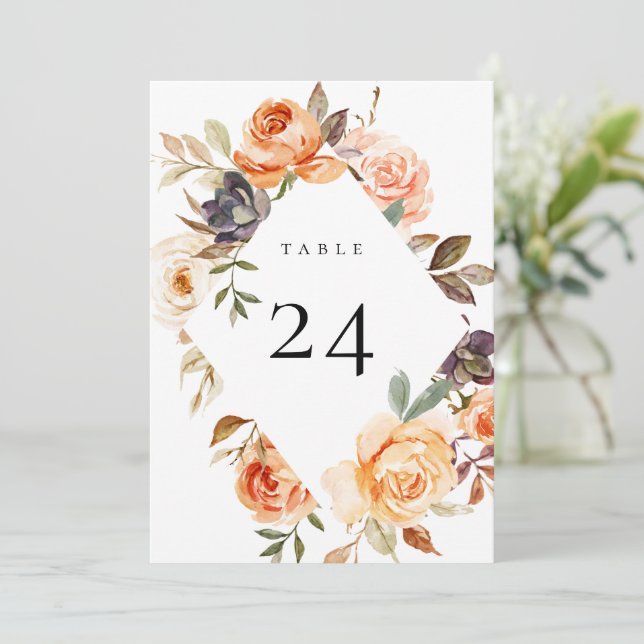 Carte de numéro de tableau florale de la Terre d'a (Debout devant)