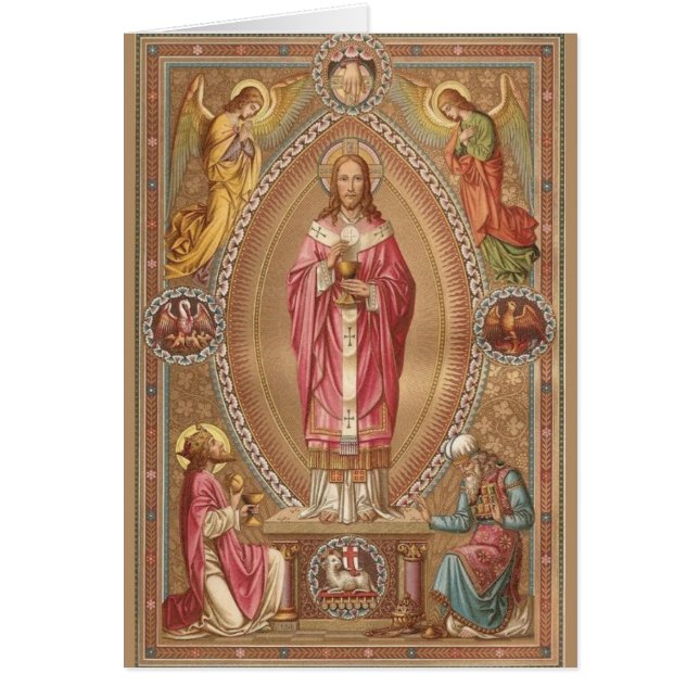 Carte de offre de masse catholique d'eucharistie (Devant)