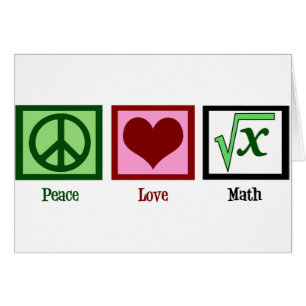 Carte de paix d'amour de maths