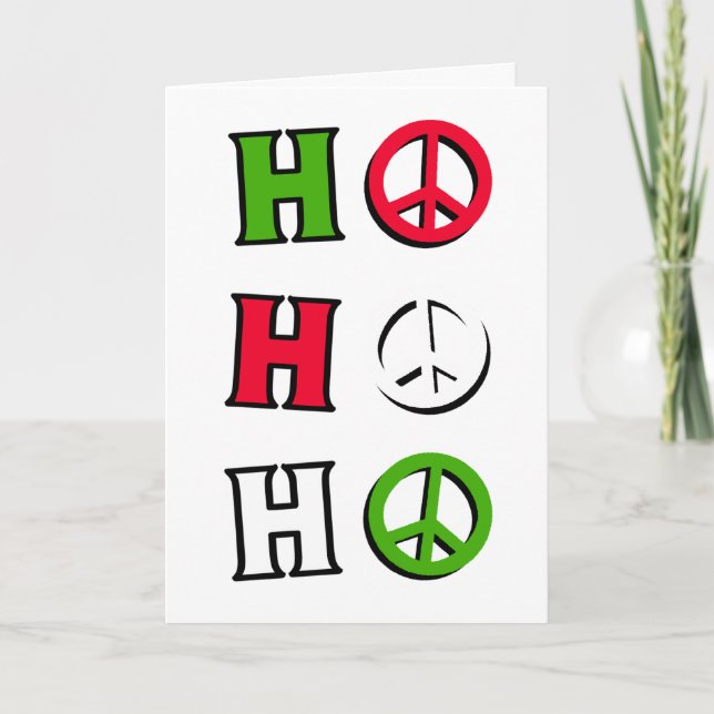 Carte de paix de Noël "ho ho ho" - (Devant)