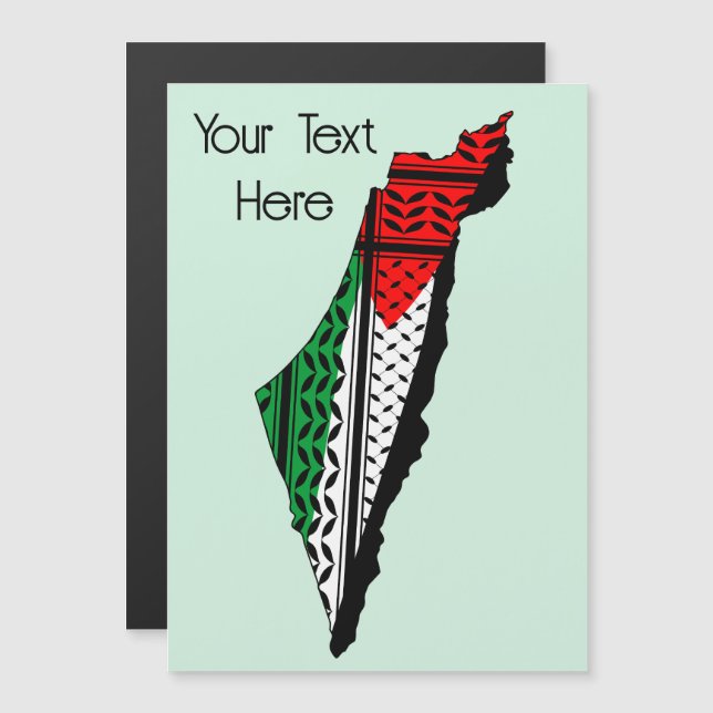 Carte de Palestine avec drapeau et Motif Keffiyeg (Devant / Derrière)