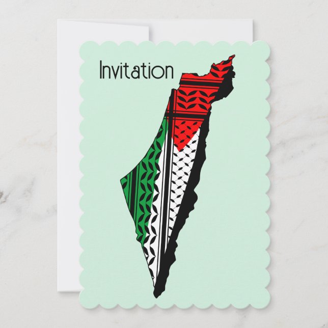Carte de Palestine avec drapeau et Motif Keffiyeg (Devant)