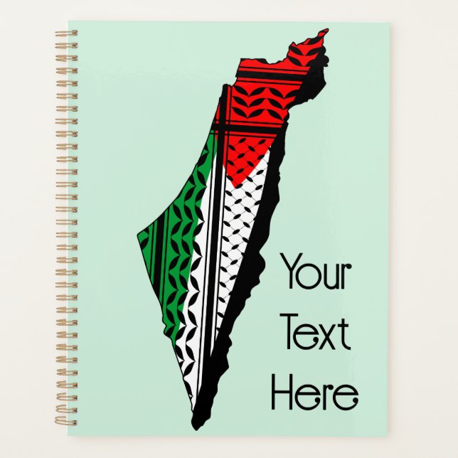 Carte de Palestine avec drapeau et Motif Keffiyeg (Devant)