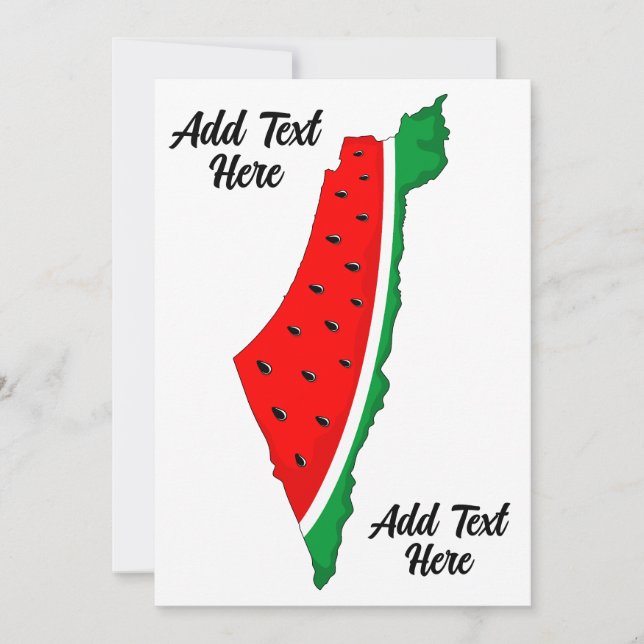 Carte de Palestine Watermelon Symbole de la libert (Devant)