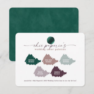 Carte de palette couleur Emerald Green & Mauve Mar