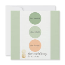 Carte de palette de couleur verte Sage