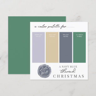 Carte de palette de couleurs bleu marine or et ver