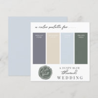 Carte de palette de couleurs bleu poussiéreux, jau