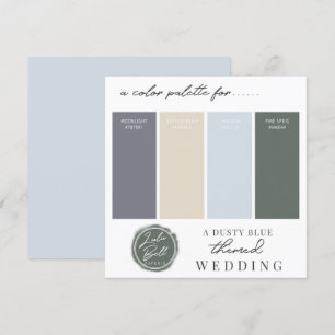 Carte de palette de couleurs bleu poussiéreux, jau