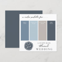 Carte de palette de couleurs bleu poussiéreux, mar