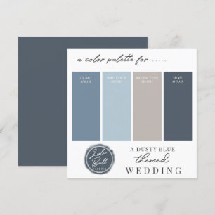 Carte de palette de couleurs bleu poussiéreux, mar