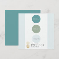 Carte de palette de couleurs cool été