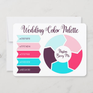 Carte de Palette de Couleurs de Mariage avec Codes