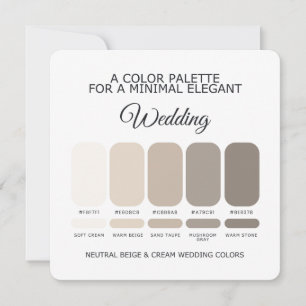 Carte de Palette de Couleurs de Mariage Beige et C