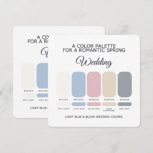 Carte de Palette de Couleurs de Mariage Bleu Clair