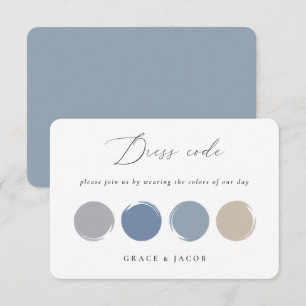 Carte de palette de couleurs de mariage bleu pouss