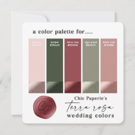 Carte de palette de couleurs de mariage d'été rose
