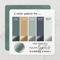 Carte de palette de couleurs de mariage d'été vert