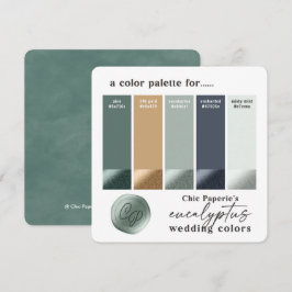 Carte de palette de couleurs de mariage d'été vert