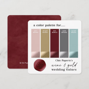 Carte de palette de couleurs de mariage hivernal W