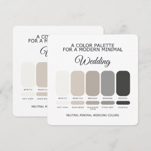 Carte de Palette de Couleurs de Mariage Neutres