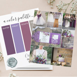 Carte de palette de couleurs de mariage Orchidée C