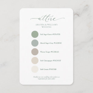 Carte de palette de couleurs de tenue de mariage v