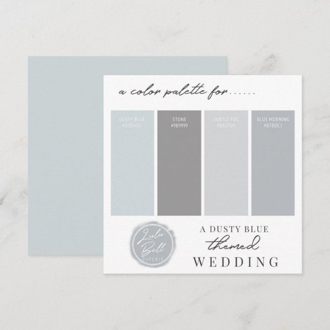 Carte de palette de couleurs en bleu poussiéreux e (Devant / Derrière)