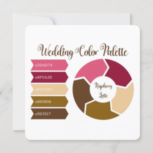 Carte de palette de couleurs mariage avec codes de