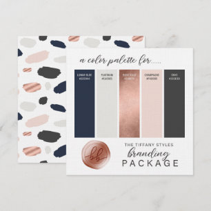 Carte de palette de couleurs Rose Gold, Bleu marin