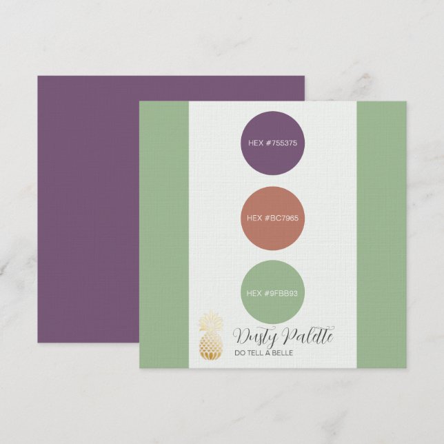 Carte de palette de couleurs rouille Dusty (Devant / Derrière)