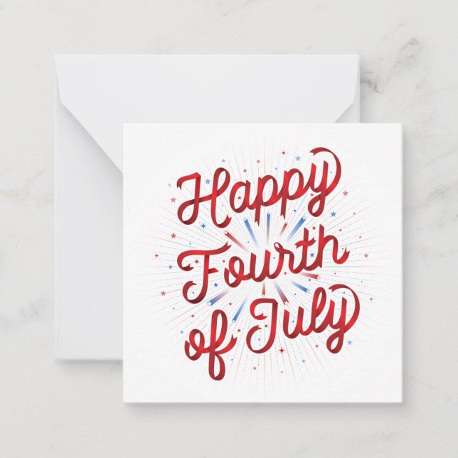 Carte de papeterie Joyeux 4 juillet (Rouge) (Devant)