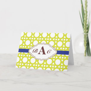 Carte de papeterie monogramme personnalisable Prep