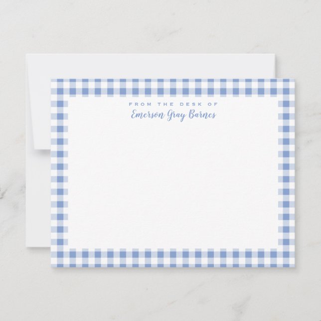 Carte de papeterie personnelle En vichy Periwinkle (Devant)