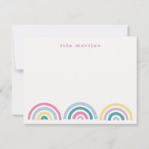 Carte de papeterie Rainbows Stamped - Turquoise