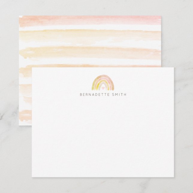 Carte de papier à lettres Boho Arc-en-ciel Muet (Devant / Derrière)
