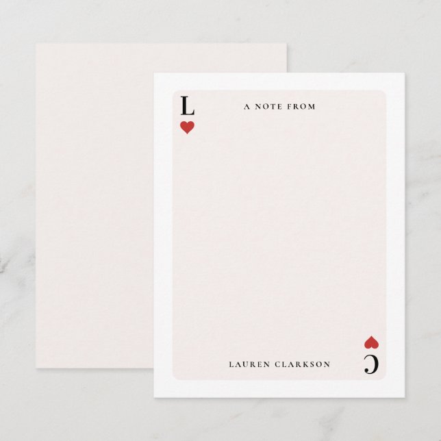 Carte de papier à lettres inspirée de la carte de  (Devant / Derrière)