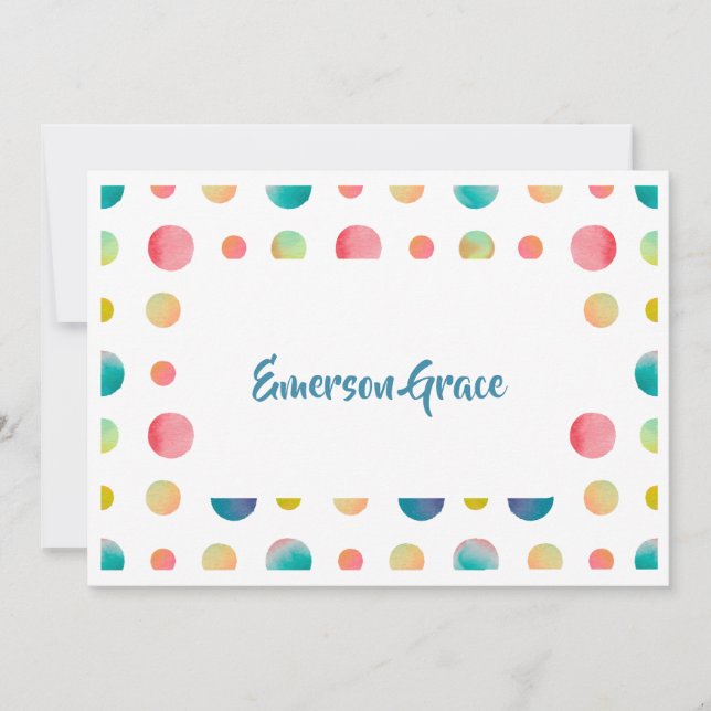 Carte de papier à lettres Merci pointé (Devant)