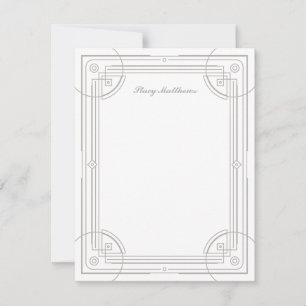 Carte de papier à lettres moderne déco - blanc