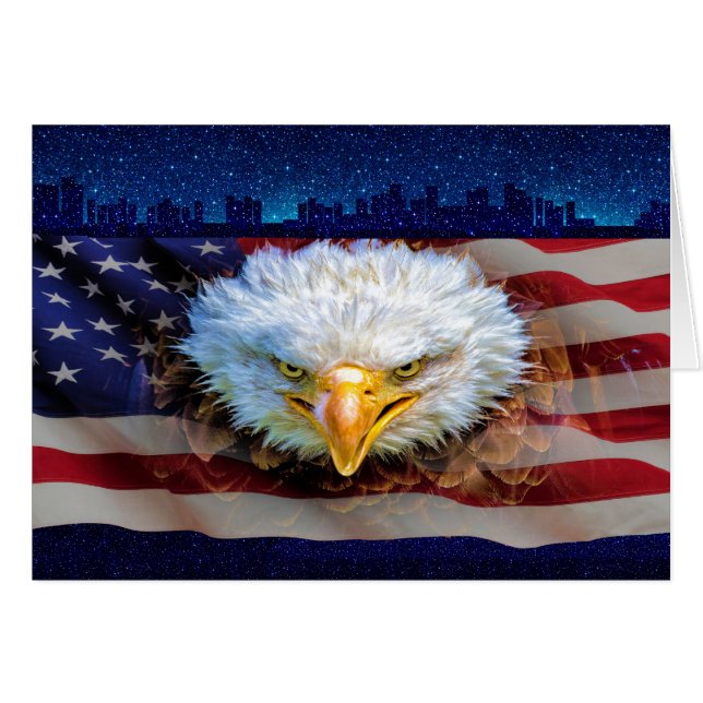 Carte de papier à lettres Patriotic American Eagle (Devant horizontal)