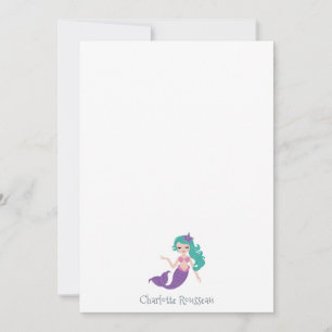 Carte de papier à lettres personnalisée de Mermaid