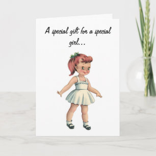 Carte de papier de joyeux anniversaire de poupée