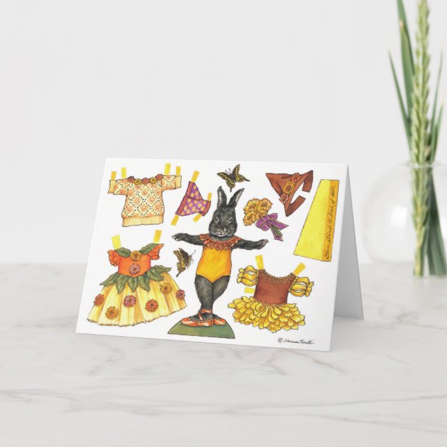 Carte de papier de poupée de Halloween de lapin de (Devant)