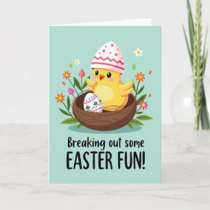 Carte de Pâques adorable poussin de printemps
